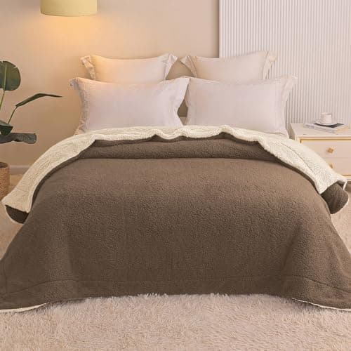 Exclusivo Mezcla Decke, Warme Kuscheldecke für Bett und Sofa, Tiefviolett/Lila 130x150 cm