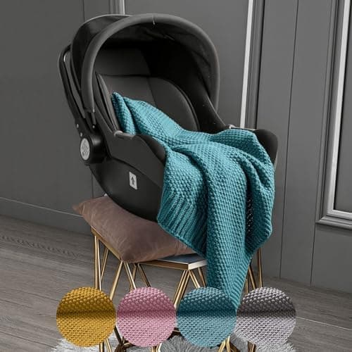 Oeko-Tex Wolle-Look Strickdecke Hellgrau Für Jungen Und Mädchen 70x100 - Wometo