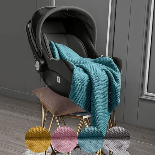 Oeko-Tex Wolle-Look Strickdecke Hellgrau Für Jungen Und Mädchen 70x100 - Wometo