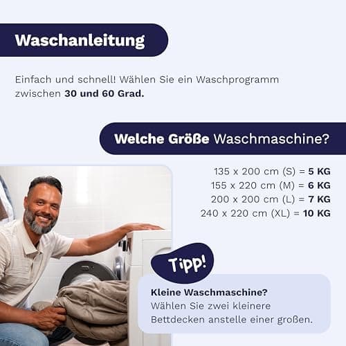 Zelesta Easybed 135x200 Bettendecke 4 Jahreszeiten - Perfect für Alle Altersgruppen im Haus - Waschbare Steppdecke ohne