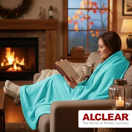 ALCLEAR Schokobraun Fleecedecken 130x160 cm, über 200 g/m2, SOFAGEDECKE DECKE Wohndecke Picknickdecke OEKO-TEX
