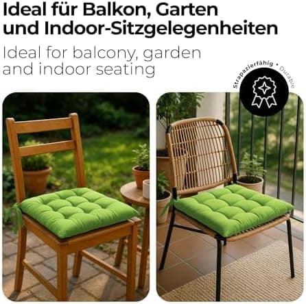 Etérea Türkiswaschbares Sitzkissen Stuhl 40x40 2er Set Inneneinbau - Outdoor & Indoor - OEKO-TEX Made in Green