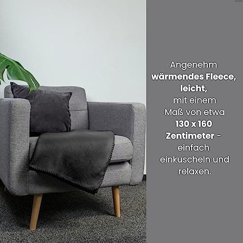 Wometo 2er Set Polar Fleecedecke OekoTex Lilaviolett Anti-Pilling Kettelrand