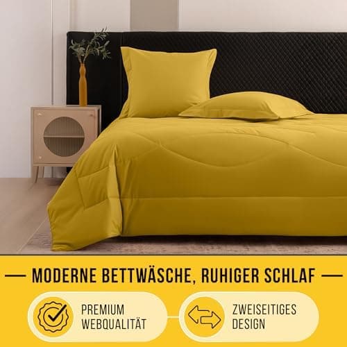 Oeko-TEX Zertifiziert_sleep komfortabel 4-jahreszeiten Bettdecke 135x200 Washbar Baumwolle & Mikrofaser Atmungsaktiv + K