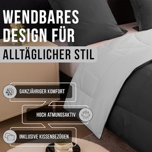 Oeko-TEX Zertifiziert_sleep komfortabel 4-jahreszeiten Bettdecke 135x200 Washbar Baumwolle & Mikrofaser Atmungsaktiv + K