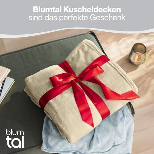 Blumtal wohndecke Anthrazit - flauschig - Oeko-TEX zertifiziert - 130x150 cm - Couch & Wohnzimmernutzung - Fliesdecke -