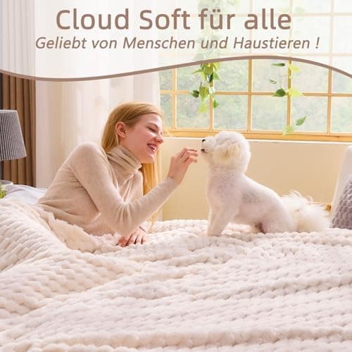 Vielit Ultraweiche Kuscheldecke Flauschig Rot – Warme & Gemütliche Couch & Sofadecke, Atmungsaktiv & Pflegeleicht, OEKO-