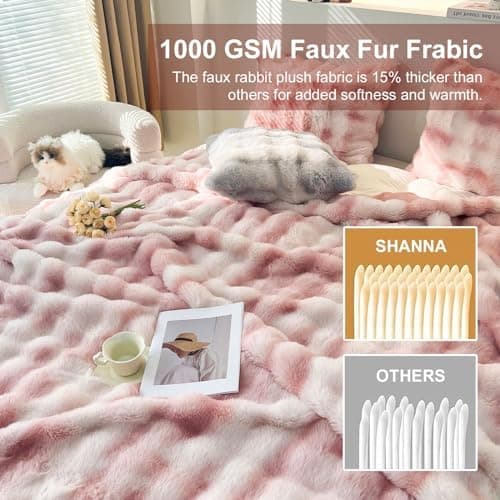 Kuscheldecke Milchsamt Blasen Decke Super Soft Warme Couchdecke 100 x 160cm White