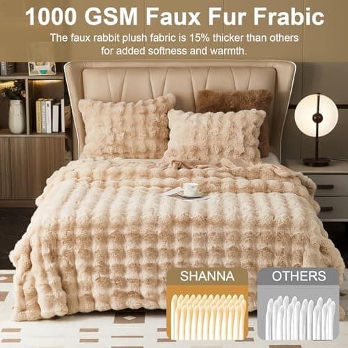 Kuscheldecke Milchsamt Blasen Decke Super Soft Warme Couchdecke 100 x 160cm White