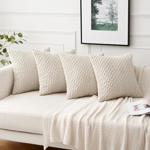 MIULEE 4er Set Dekorative Kissenhülle Wohnzimmer Schlafzimmer Orange Grün