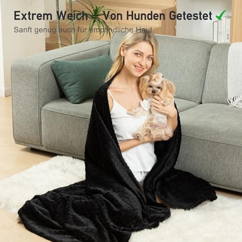 Winthome Kuscheldecke Flauschig Weich für Kinder geeignet, Warme Couchdecke Pflegeleicht, Kuschelige Fleecedecke für all