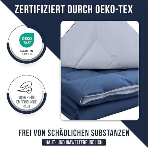 Oeko-TEX Zertifiziert_sleep komfortabel 4-jahreszeiten Bettdecke 135x200 Washbar Baumwolle & Mikrofaser Atmungsaktiv + K