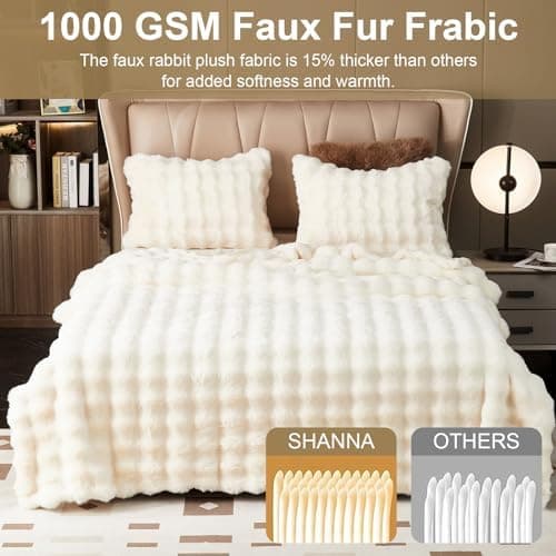 Kuscheldecke Milchsamt Blasen Decke Super Soft Warme Couchdecke 100 x 160cm White