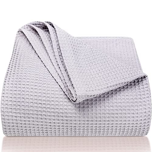 LAYNENBURG Premium Sommerdecke 150 x 200 cm - Waffelpique 100% Baumwolle - Creme OEKO-TEX STANDARD 100