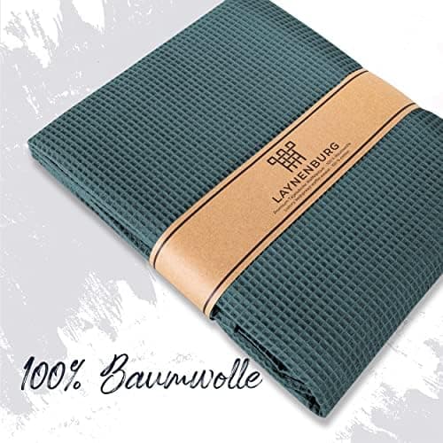 LAYNENBURG Premium Sommerdecke 150 x 200 cm - Waffelpique 100% Baumwolle - Creme OEKO-TEX STANDARD 100