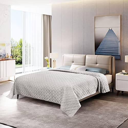 WOLTU Tagesdecke 220x240 cm Steppdecke, Ultraschall genäht, woholiberaler und hautfreundlich, für Sofa und Bett, Global