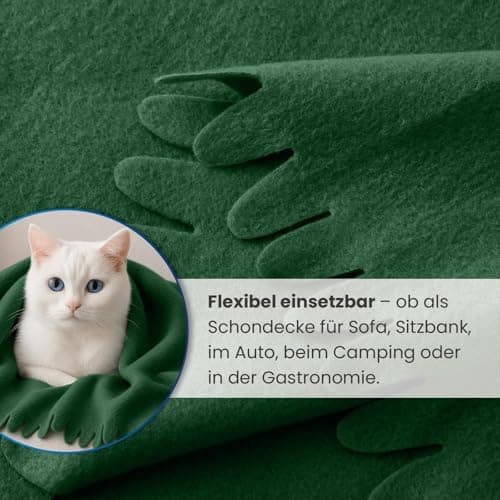 Wometo 3er Set Wave Fleecedecken 120x160 cm - Oeko-TEX ca. 300g weiche Fleece Decke Anti-Pilling grün