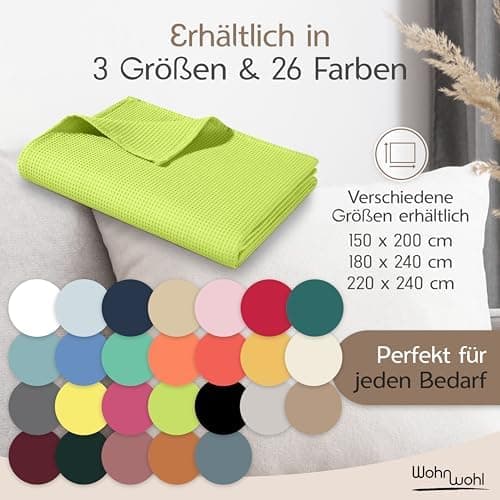 Tagesdecke Grau 100% Baumwolle Pflegeleicht Sommerdecke