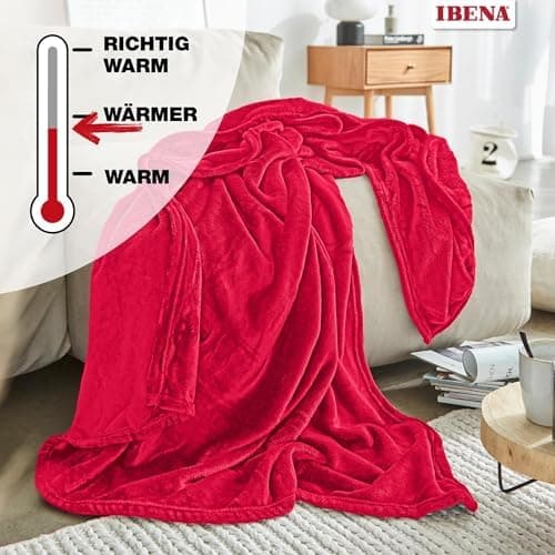 Ibena Kuscheldecke Olbia - flauschig, warm & waschbar, ideal für Kinder im Rose Farbton OEKO-TEX STANDARD 100  
Ibena Ku