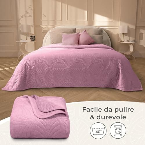 Gräfenstayn Premium Tagesdecke Anthrazit - weich, knitterfrei & pflegeleicht - Nahtlose Steppung & Blatt-Design - Bett &