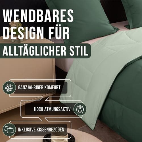 Oeko-TEX Zertifiziert_sleep komfortabel 4-jahreszeiten Bettdecke 135x200 Washbar Baumwolle & Mikrofaser Atmungsaktiv + K