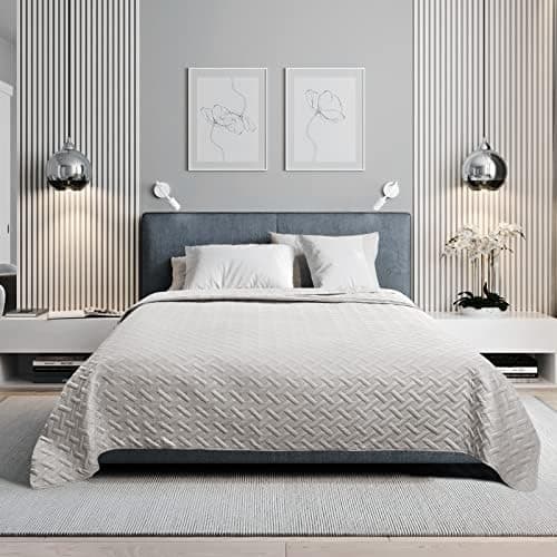 WOLTU Tagesdecke 220x240 cm Steppdecke, Ultraschall genäht, woholiberaler und hautfreundlich, für Sofa und Bett, Global