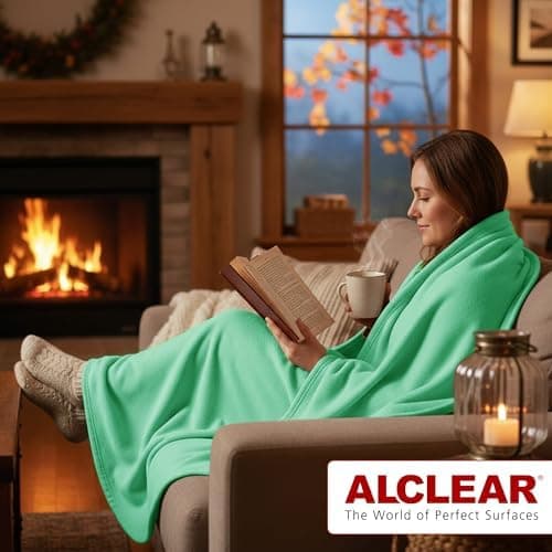 ALCLEAR Schokobraun Fleecedecken 130x160 cm, über 200 g/m2, SOFAGEDECKE DECKE Wohndecke Picknickdecke OEKO-TEX