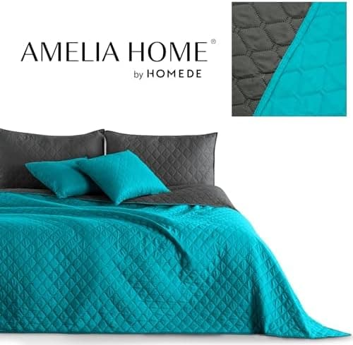 DecoKing Tagesdecke 260 x 280 Steel Silver Grey Dimgray Zweiseitig Pflegeleicht Axel
