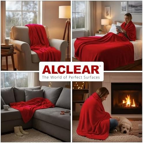 ALCLEAR Schokobraun Fleecedecken 130x160 cm, über 200 g/m2, SOFAGEDECKE DECKE Wohndecke Picknickdecke OEKO-TEX