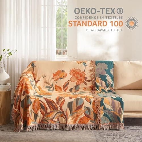 SOFTEXLY Boho Decke – Kuschelige Tagesdecke & Bettüberwurf 150x200cm, Aesthetic Design & Doppelseitige Musselin, Ideal f