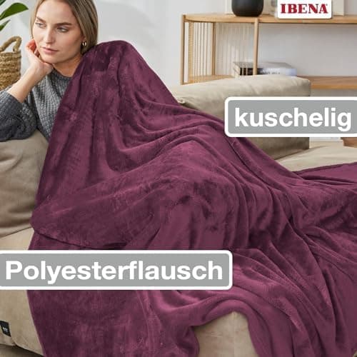Ibena Kuscheldecke Olbia - flauschig, warm & waschbar, ideal für Kinder im Rose Farbton OEKO-TEX STANDARD 100  
Ibena Ku