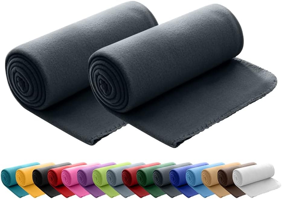 Wometo 2er Set Polar Fleecedecke OekoTex Lilaviolett Anti-Pilling Kettelrand
