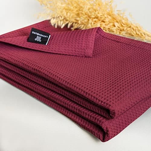 LAYNENBURG Premium Sommerdecke 150 x 200 cm - Waffelpique 100% Baumwolle - Creme OEKO-TEX STANDARD 100