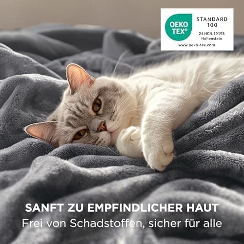 BEDSURE Wohndecke Warm Grau - Weich, Fleecedecke für Frauen, Couch Überwurf 150x200cm