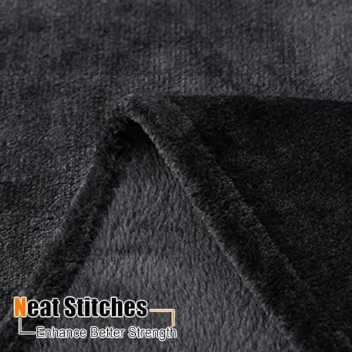 Kuscheldecke Flauschig Fleecedecke für Tiefen Schlaf und Bessere Erholung, Schwarz 130 x 160 cm
