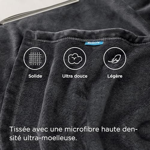 BEDSURE Wohndecke Warm Grau - Weich, Fleecedecke für Frauen, Couch Überwurf 150x200cm