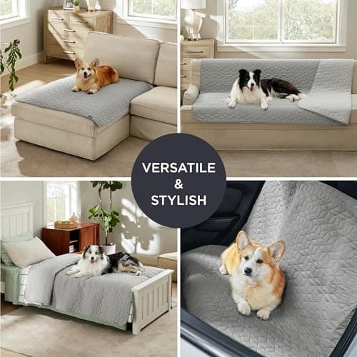 BEDSURE wasserdichte Hundedecke - 76x178 cm rutschfeste Schutzmatte für Couch, waschbar und kratzfest, Grau OEKO-TEX STA