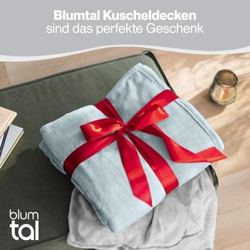 Blumtal wohndecke Anthrazit - flauschig - Oeko-TEX zertifiziert - 130x150 cm - Couch & Wohnzimmernutzung - Fliesdecke -