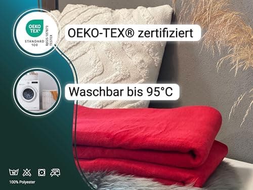 ZOLLNER Kuscheldecke in 130x170 cm - kuschelige und langlebige Fleecedecke - antistatisch und Oeko Tex® Zertifiziert