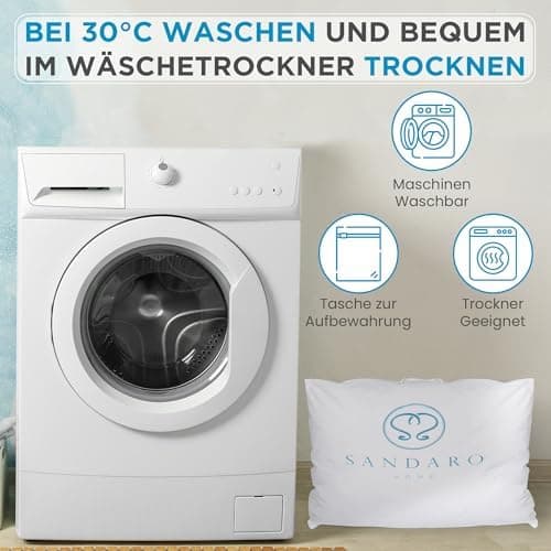 Federnkissen 40x80 2er Set 850g | Öko-Tex Zertifiziert - 100% natürliche Federfüllung, Baumwollbezug OEKO-TEX