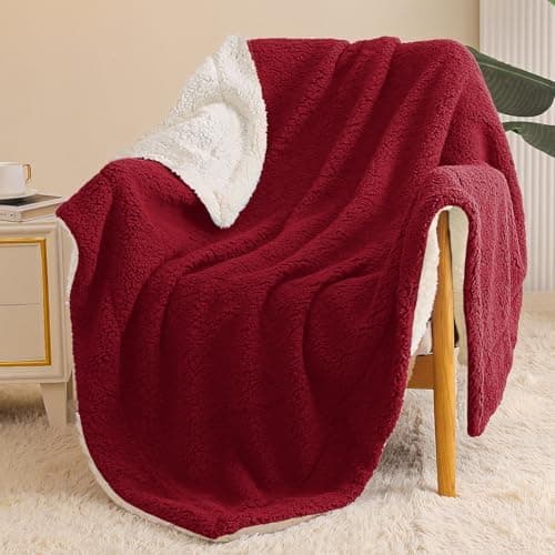 Exclusivo Mezcla Decke, Warme Kuscheldecke für Bett und Sofa, Tiefviolett/Lila 130x150 cm
