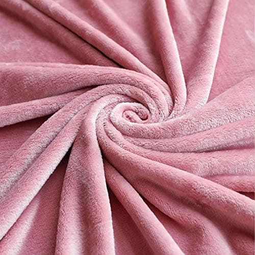 TASTHROW Weiche Fleecedecke für Wohnzimmer, Soft und Warm Tagesdecke, perfekt für Familie und Gäste (Rosa, 130x180cm)