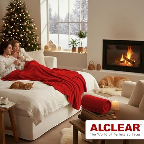 ALCLEAR Schokobraun Fleecedecken 130x160 cm, über 200 g/m2, SOFAGEDECKE DECKE Wohndecke Picknickdecke OEKO-TEX