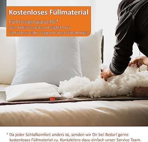 Schlupfkissen 40x40 cm, Sofakissen, Ökotex-Füllung, Waschbar bis 60 Grad, Deko für Allergiker, EU-Manufacturing, Basic 1
