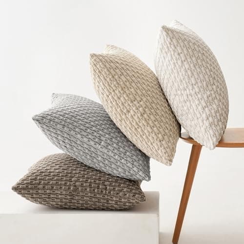 MIULEE 4er Set Dekorative Kissenhülle Wohnzimmer Schlafzimmer Orange Grün