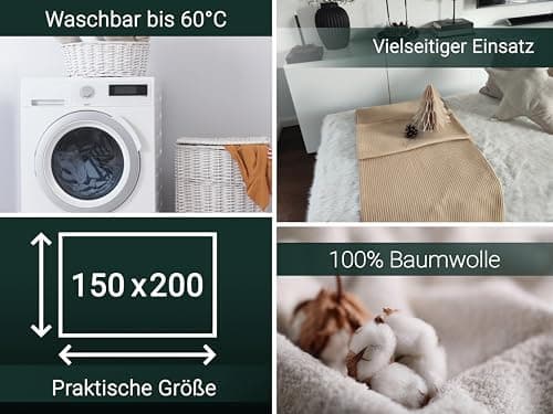 ZOLLNER Kuscheldecke in 150x200 cm - waschbar bis 60°C - Oeko Tex® zertifiziert OEKO-TEX STANDARD 100
ZOLLNER Kuscheldec