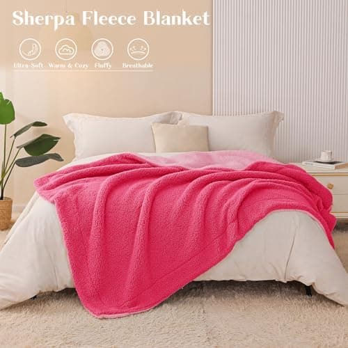 Exclusivo Mezcla Decke, Warme Kuscheldecke für Bett und Sofa, Tiefviolett/Lila 130x150 cm