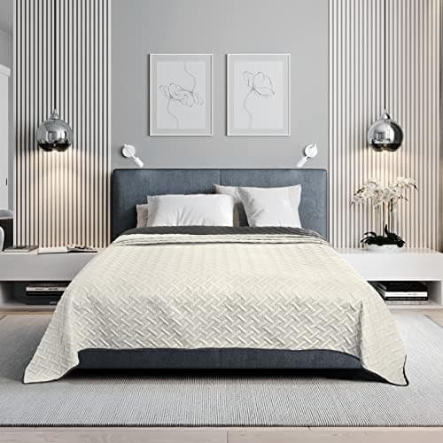 WOLTU Tagesdecke 220x240 cm Steppdecke, Ultraschall genäht, woholiberaler und hautfreundlich, für Sofa und Bett, Global