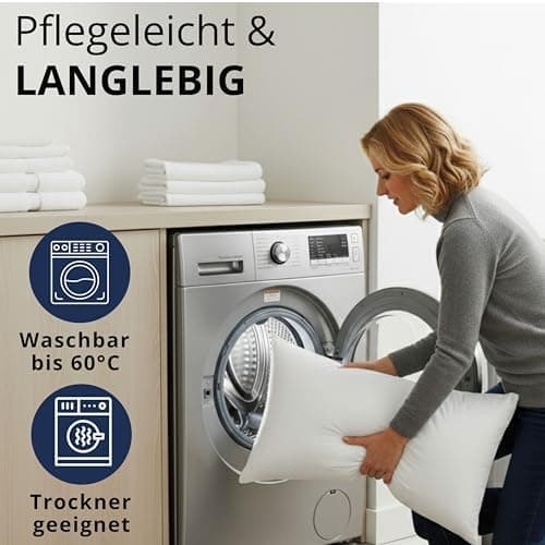 2er Set Kopfkissen 80x80 cm mit 90% Daunen | Allergiker geeignet | Ergonomisches Kissen | Federkissen 80 x 80 cm OEKO-TE