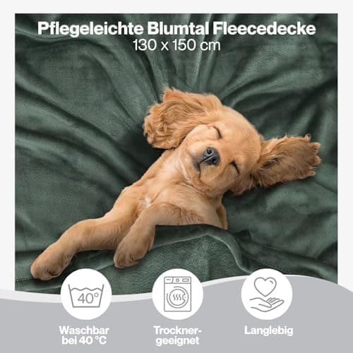 Blumtal wohndecke Anthrazit - flauschig - Oeko-TEX zertifiziert - 130x150 cm - Couch & Wohnzimmernutzung - Fliesdecke -